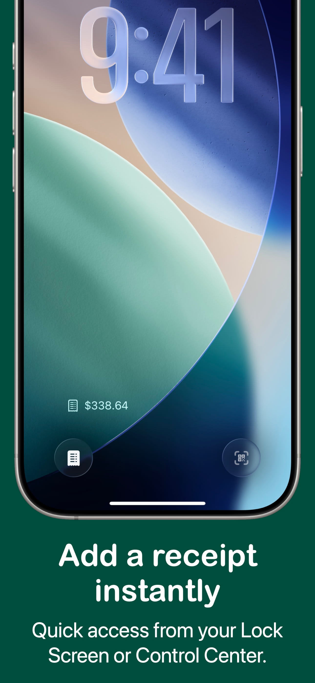 Home screen widget showing monthly spending